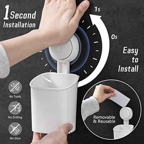 Toothbrush Holder Suction Cup Wall Mounted Drill
