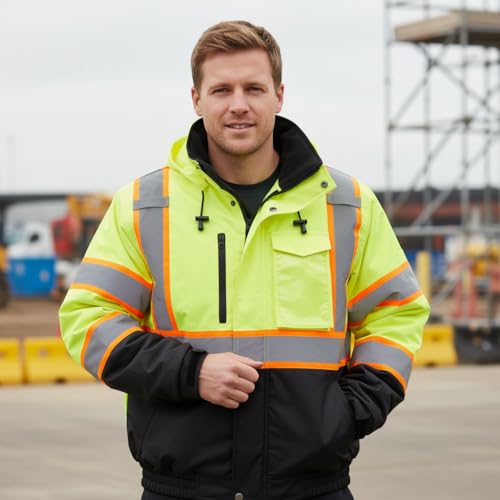Reflective High Visibility Safety Jacket for Men