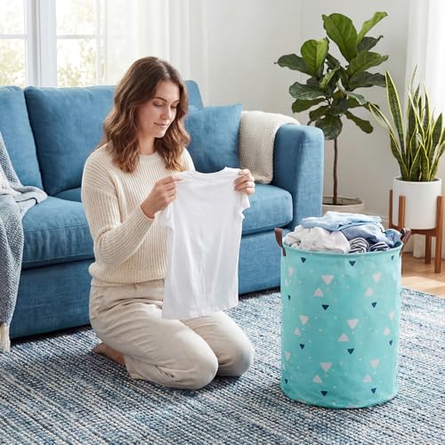 3 Pieces Large Laundry Hamper Round Collapsible Organizer Storage Bin Waterproof Foldable Dirty Clothes Laundry Basket for Home Bathroom