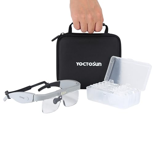 Magnifying Glasses with 3 LED Lights and 5 Detachable Lenses