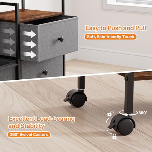 Baby Diaper Caddy Organizer Rolling Cart with Drawers