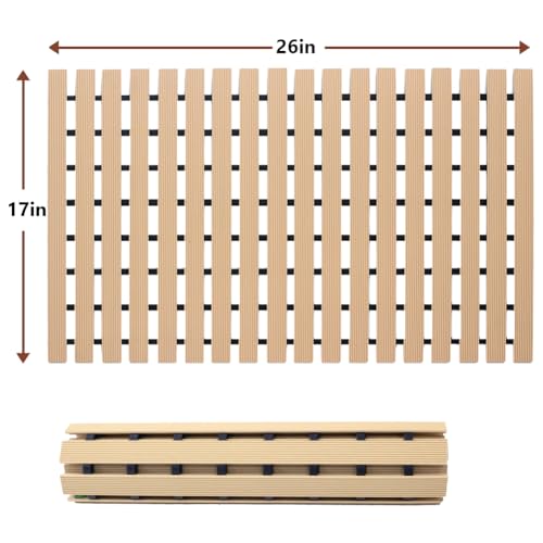 Bath Mat Non Slip Shower Mat Bathtub with Drain Holes and Heavy Duty Rubber No Suction Cups Sturdy Shower Stall Tub Mat for Bathroom