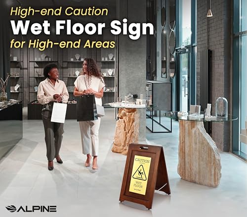 Wooden Caution Wet Floor Sign Slippery A