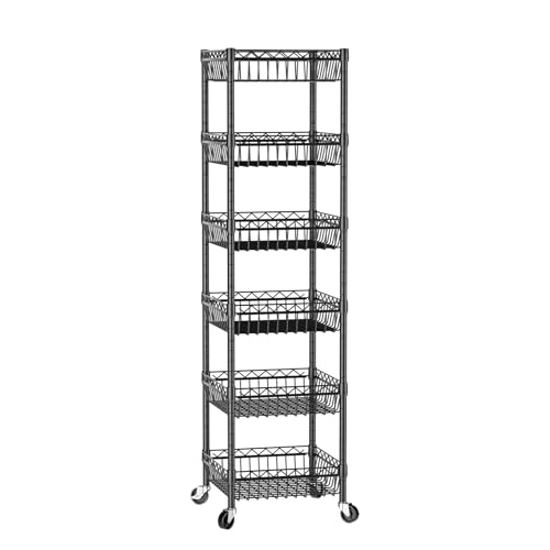 6 Tier Shelf Wire Shelving Adjustable Storage Shelves Basket Rack