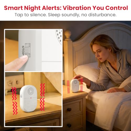 Wireless Caregiver Pager Call Button for Hard of Hearing Waterproof 500+ FT Nurse Alert System Elderly Monitoring Patient