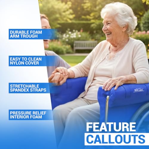 EZ On Arm Trough for Wheelchair with Lateral Arm Support