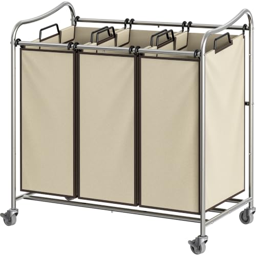 SimpleHouseware Heavy Duty Laundry Sorter Rolling Cart
