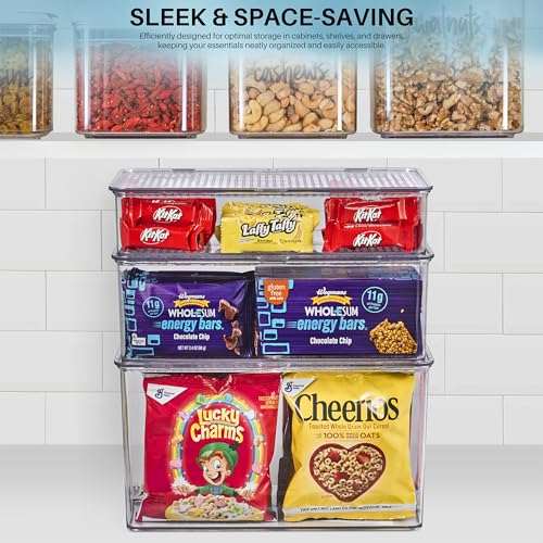 Storage Organizers for Fridge & Pantry with Lids