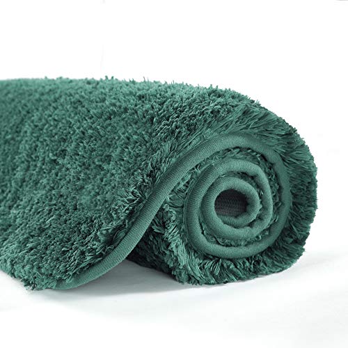 Bathroom Contour Rug Non Slip Bath Mat Water Absorbent Soft Microfiber Shaggy Bathroom Mat Machine Washable Bath Rug for Bathroom Thick Plush U Shape Toilet Rug