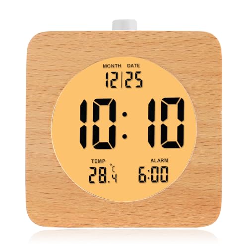 Wooden Digital Alarm Clock for Bedrooms