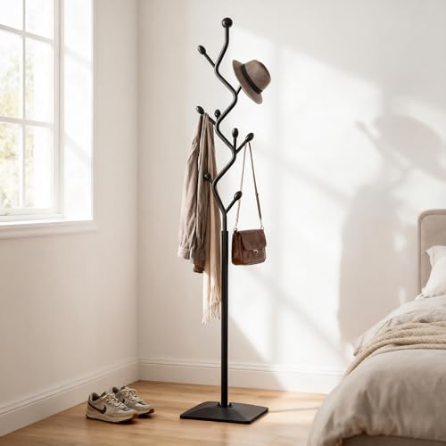 Tree shaped coat rack stand