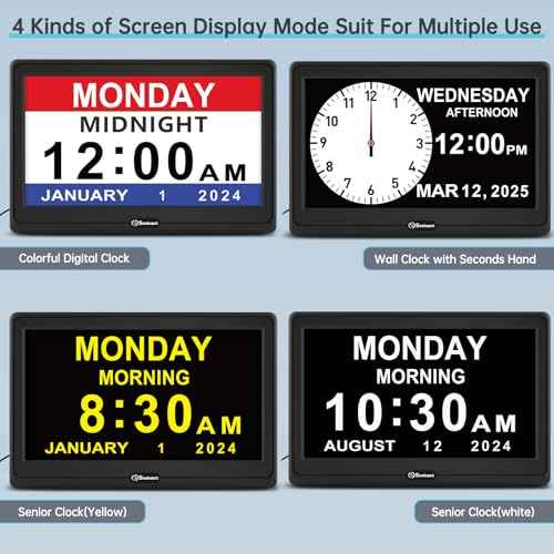 Digital Dementia Clock for Seniors Elderly Extra Large with Date Day and Time Display