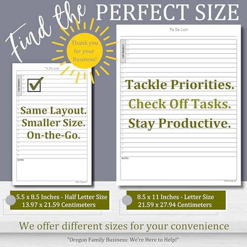 To Do List Notepads for Work