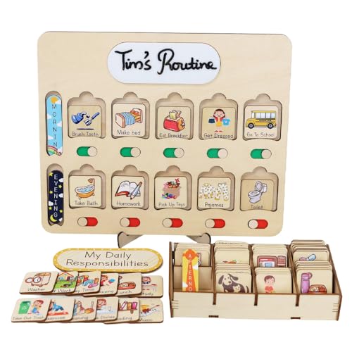 Wooden Chore Chart for Kids Visual Schedule