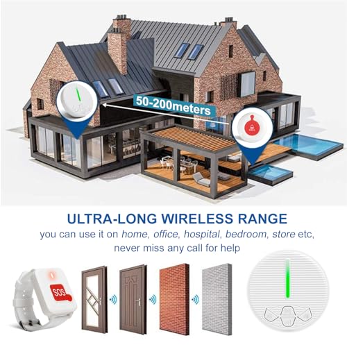 Alert Button for Seniors at Home Call Button Elderly Caregiver Pager Call Button Alert Panic Button Elder Alert System Emergency Long