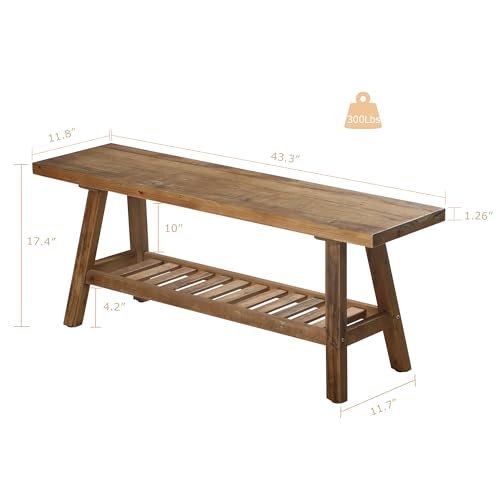 Reclaimed Solid Wood Bench