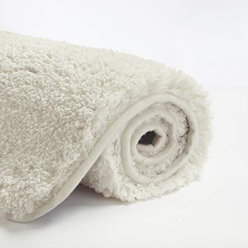 Bathroom Contour Rug Non Slip Bath Mat Water Absorbent Soft Microfiber Shaggy Bathroom Mat Machine Washable Bath Rug for Bathroom Thick Plush U Shape Toilet Rug
