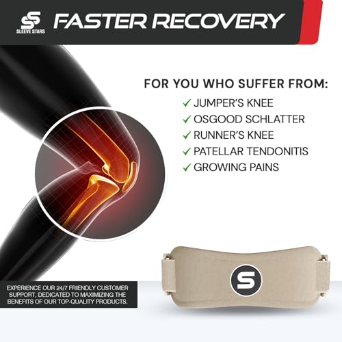 Patellar Tendon Support Strap Swedish Brand for Women & Men Effective Osgood Schlatter Knee Brace Youth & Kids with 3 Adjustable Length fits
