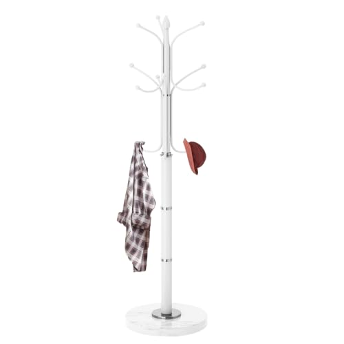 Modern Metal Coat Rack Stand with Natural Marble Base