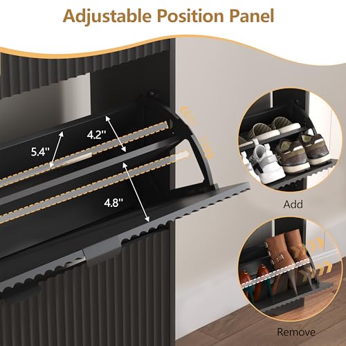 Shoe Cabinet Storage for Entryway with Flip Drawers