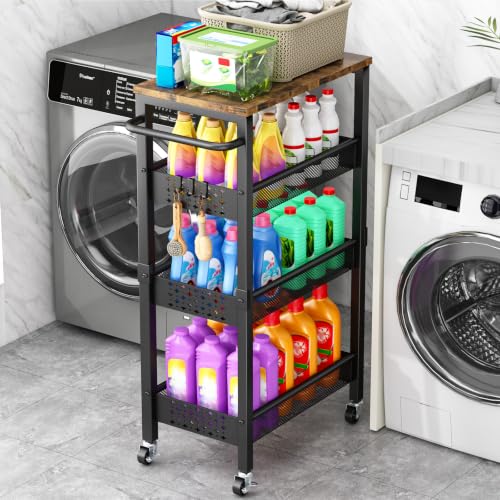 Utility Slim Storage Cart with Wheels
