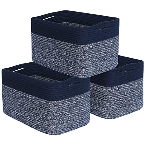 3 Pack Cotton Rope Shelf Storage Baskets