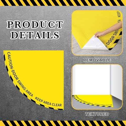 Door Swing Caution Floor Sign for Safety Warning Door Swing Area Keep Area Clear Floor Signs Vinyl Non Slip Surface