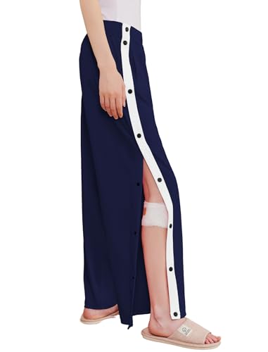 Tear Away Pants for Women Side Split Snap Open Bottom Sweatpants Leg
