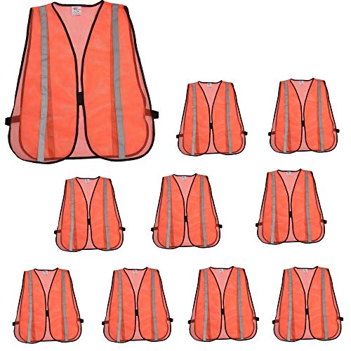 High Visiblity Reflective Mesh Safety Vest Bulk 10 Pack