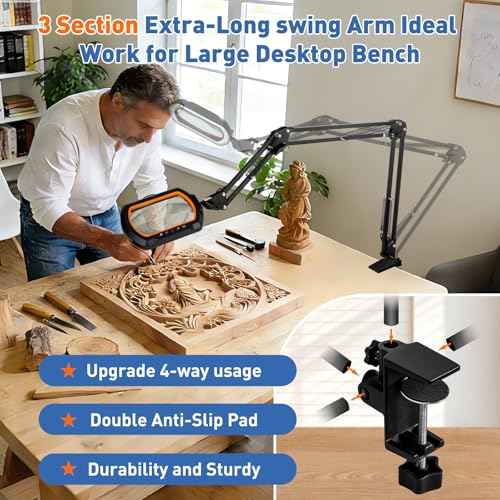 12X Ultra Long Magnifying Glass with Light and Clamp
