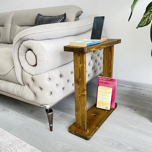 Very Narrow 7 inch Wide Side Table for Small Apartment Between Chairs
