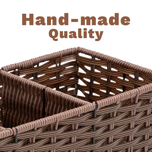 Wicker Basket with 3 Compartments