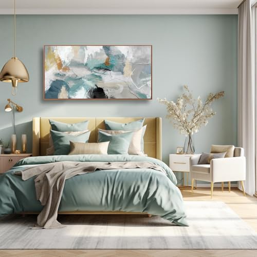 Green Wall Art Large Artwork Pink Wall Decor Abstract Wall Decorations Black Art White Flowers Paintings Plum Blossom Room Decor