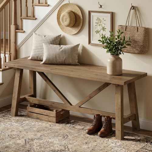 Farmhouse Solid Wood Bench