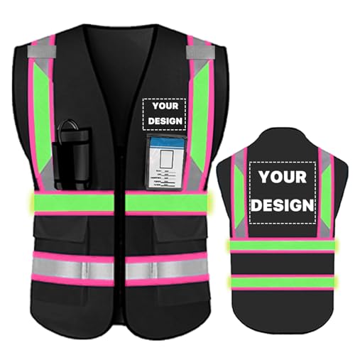 High Visibility Reflective Safety Vest with Pockets Custom Your Logo Safety Workwear