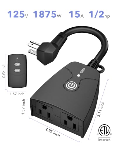 Outdoor Wireless Remote Control Outlet Plug