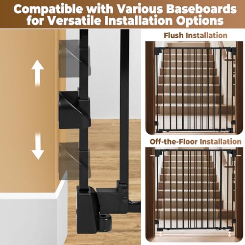 35 55" No Bottom Bar Baby Gates for Stairs