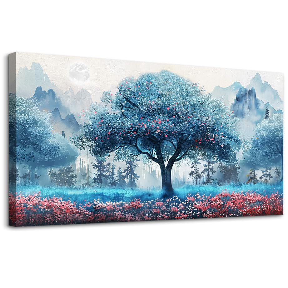 Canvas Wall Art For Bedroom Wall Decor For Living Room Modern Office Artwork For Walls Scenic Painting Forest Tree Landscape Pictures Nature Abstract Decoration Ready To Hang Home Decor