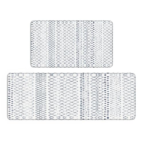 KIMDOE Boho Kitchen Rugs and Mats 2PCS Cushioned Anti Fatigue Kitchen Mat Non