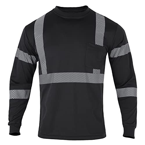Safety Shirts for Men High Visibility Reflective Hi Vis Construction Work T Shirts Long Sleeve Breathable