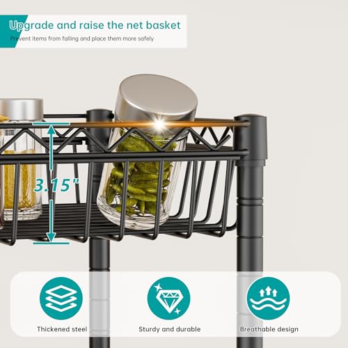 6 Tier Shelf Wire Shelving Adjustable Storage Shelves Basket Rack