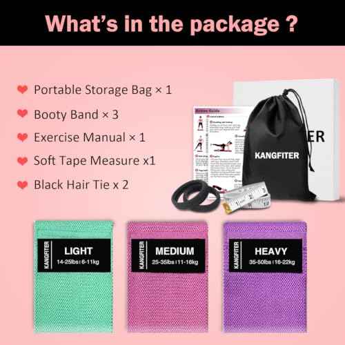 Non Slip Fabric Resistance Bands for Working Out 3 Levels