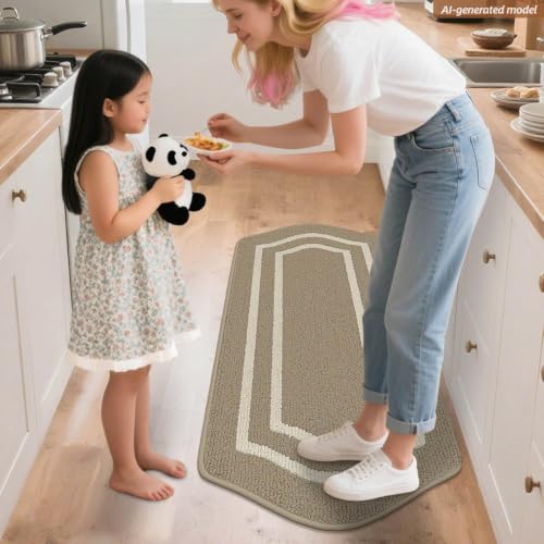 Long Kitchen Floor Mats for in Front of Sink Super Absorbent Kitchen Rugs and Mats 24"x48" Non