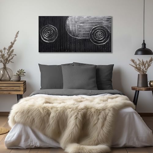 White Abstract Canvas Wall Art for Living Room Home Office Wall Decor