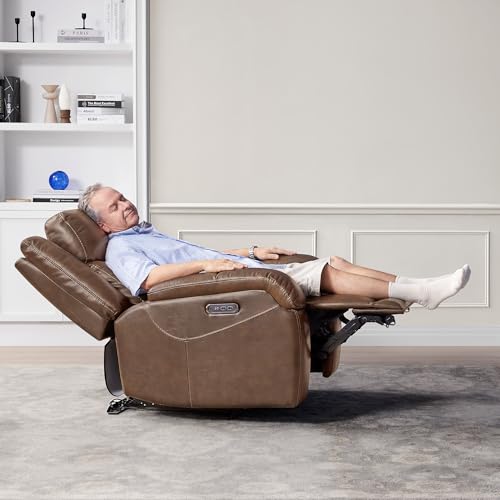 Genuine Leather Power Recliner Chairs for Adults
