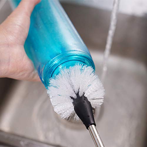 3-in-1 Stainless Steel Water Bottle Brush Set, Multi-Purpose Brush with Long Handle, Cleans Bottles, Mugs and More