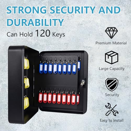 72 Position Key Cabinet with Combination Lock Wall Mount