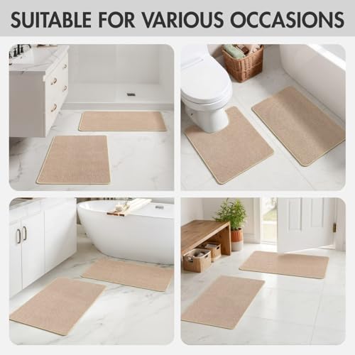 Set of 2 Ultra Thin Bathroom Rugs