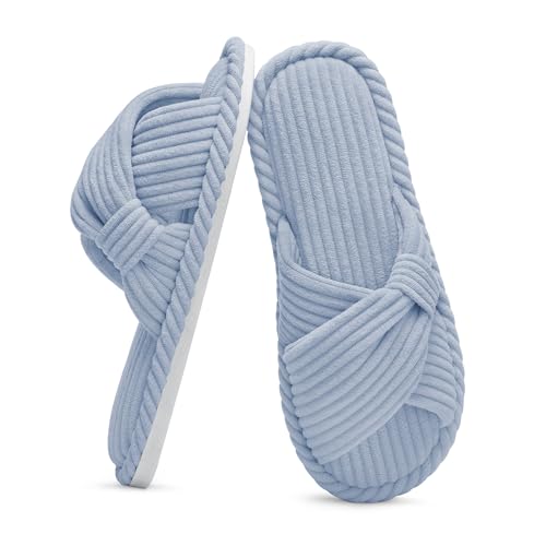 Summer House Slippers for Women Corduroy Open Toe Indoor Slippers