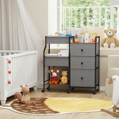 Baby Diaper Caddy Organizer Rolling Cart with Drawers